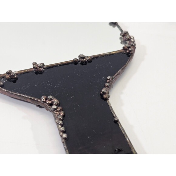 Antique Stained Glass Handmade Mirror Trinket Jewelry Box Vanity Set Art Deco - Picture 3 of 15